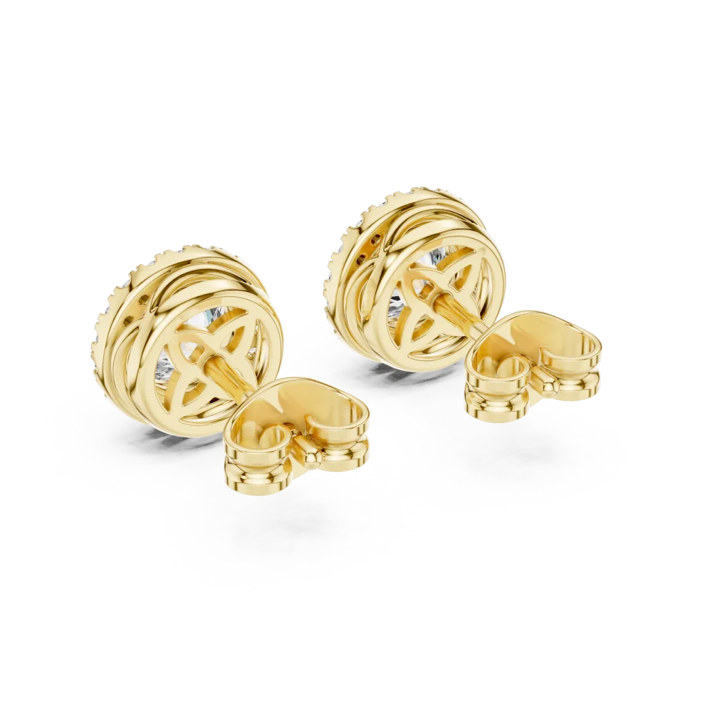 Luminary Round Brilliant Bezel Solitaire Stud Earrings - Image 4