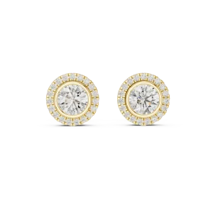 Luminary Round Brilliant Bezel Solitaire Stud Earrings - Image 2