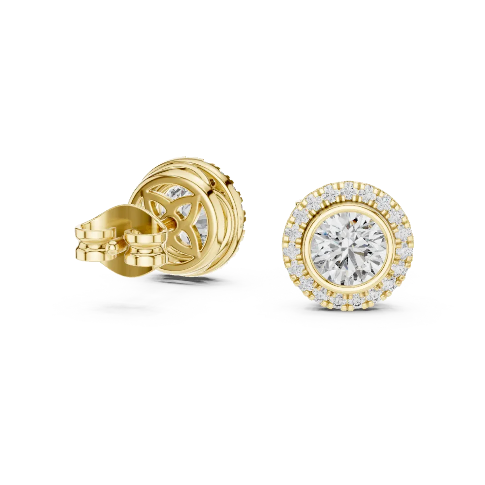 Luminary Round Brilliant Bezel Solitaire Stud Earrings - Image 3