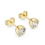 Essence Round Brilliant Bezel Set Solitaire Stud Earrings