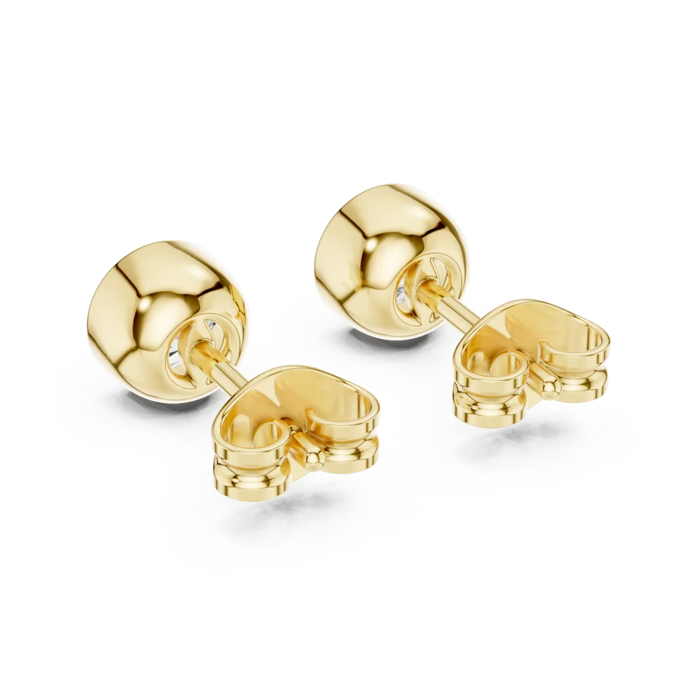 Essence Round Brilliant Bezel Set Solitaire Stud Earrings - Image 4