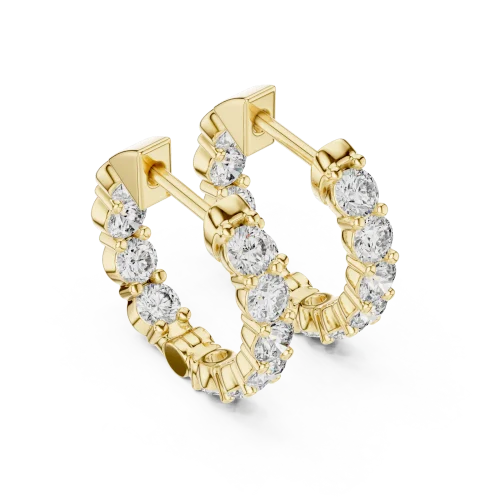 Luminary Round Brilliant Pavé-Set Hoop Earrings