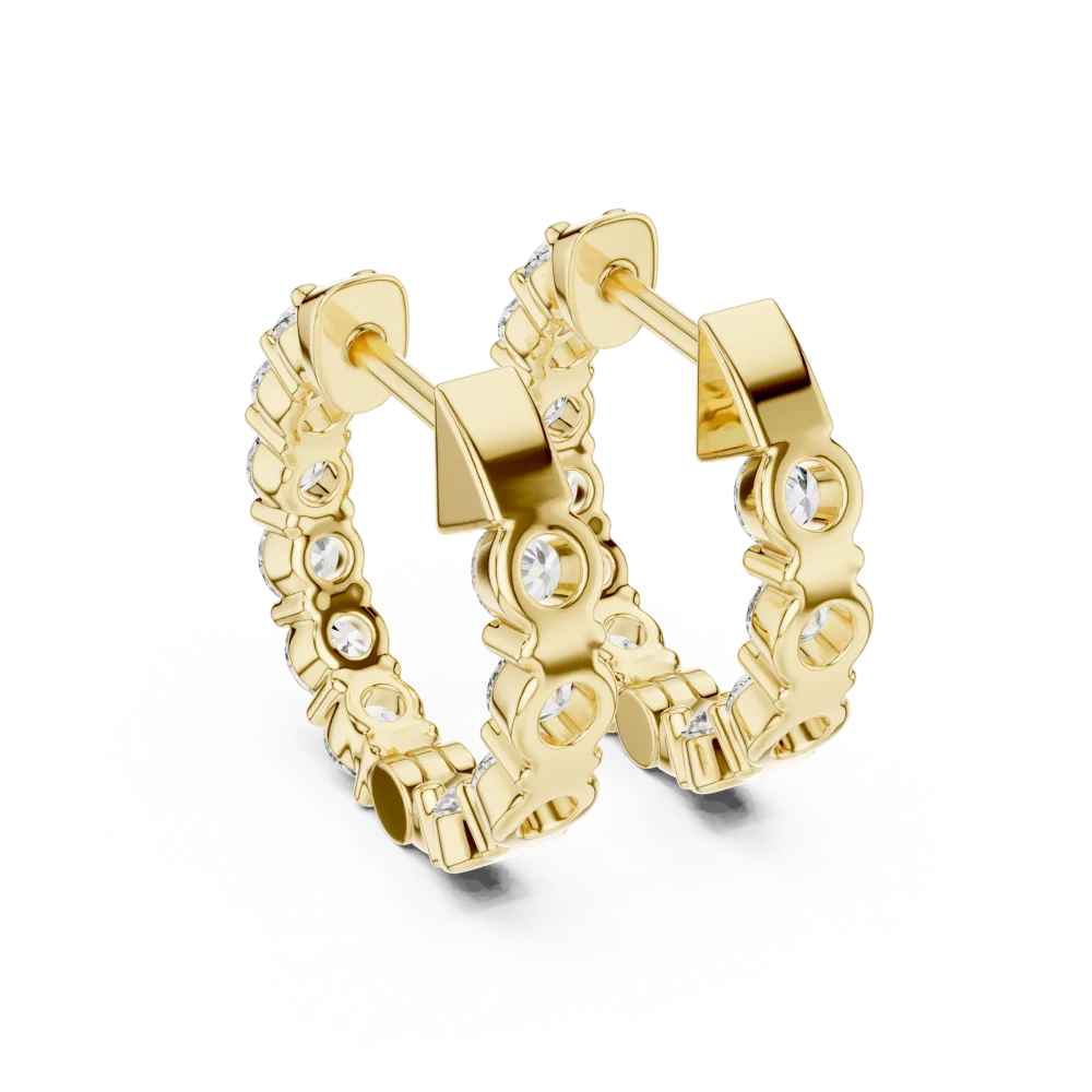 Luminary Round Brilliant Pavé-Set Hoop Earrings - Image 4