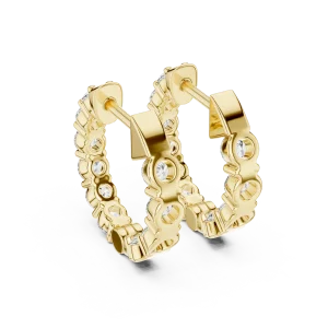 Luminary Round Brilliant Pavé-Set Hoop Earrings - Image 4