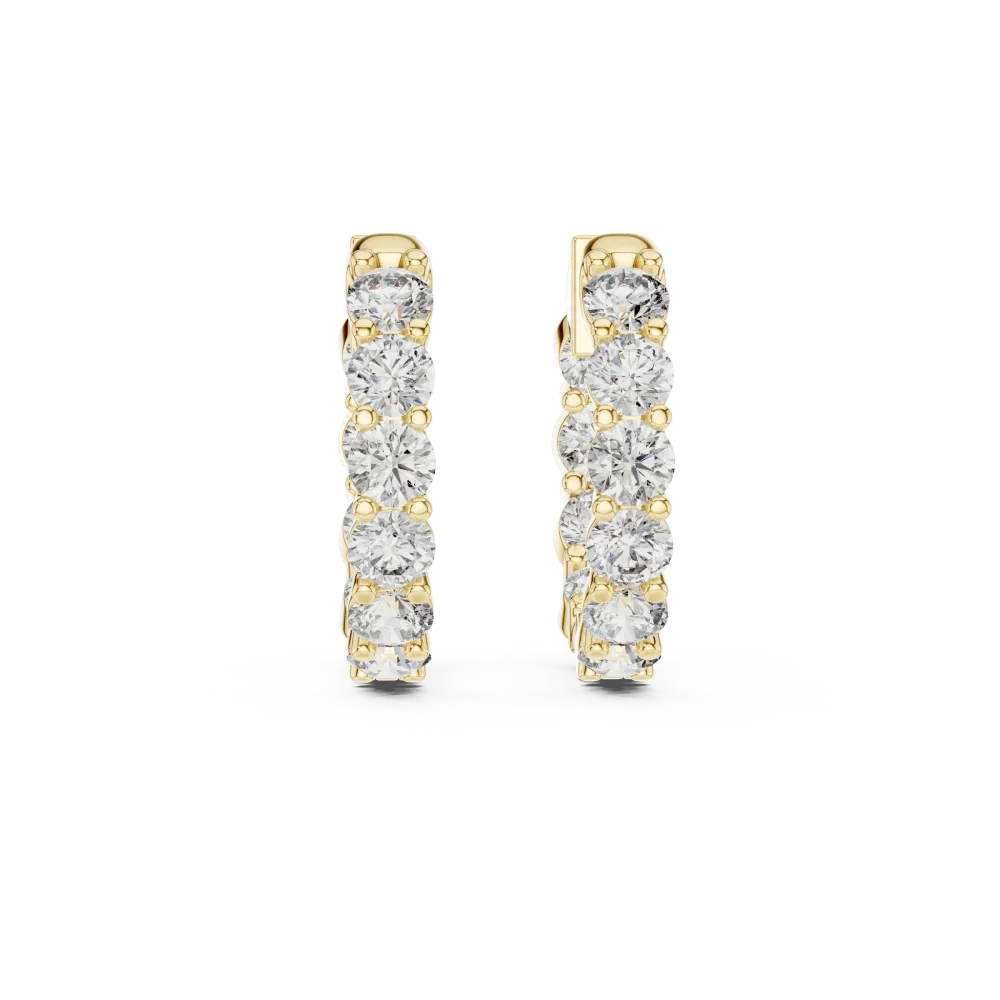 Luminary Round Brilliant Pavé-Set Hoop Earrings - Image 2