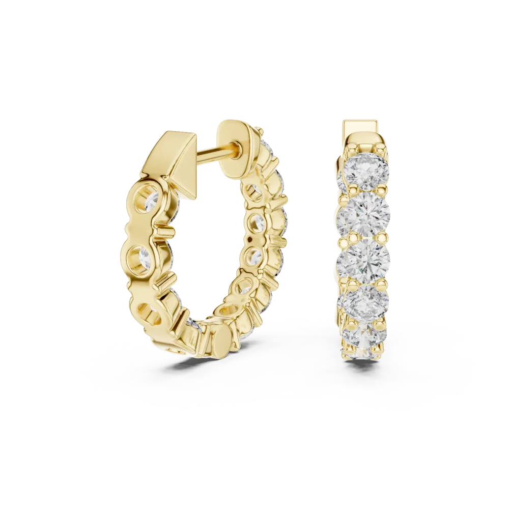 Luminary Round Brilliant Pavé-Set Hoop Earrings - Image 3