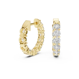 Luminary Round Brilliant Pavé-Set Hoop Earrings - Image 3