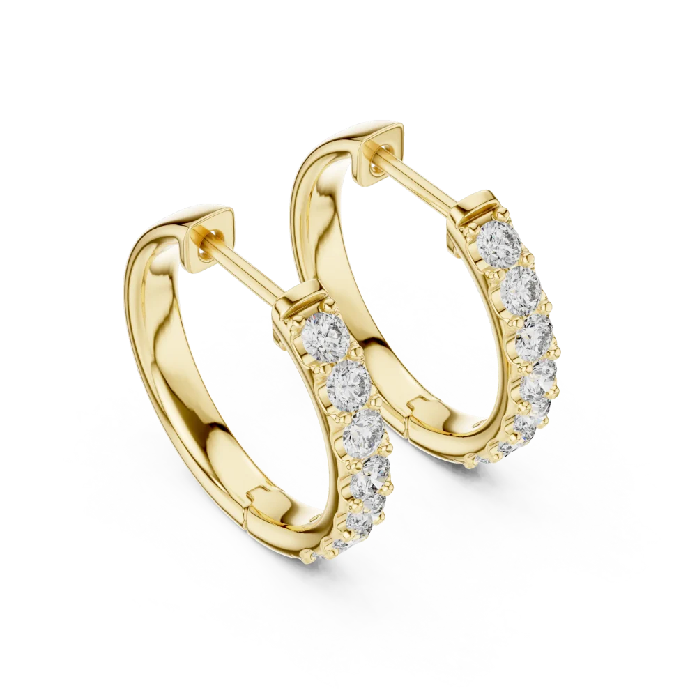 Elevate your style with these Lumina hoop earrings, featuring brilliant DIAMEUR lab-grown diamonds in a sleek, modern pavé-set design. Shop luxury now.