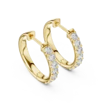 Lumina Round Pavé-Set Minimalist Hoop Earrings