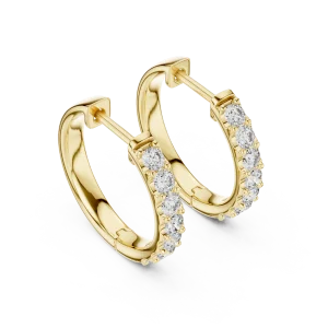 Lumina Round Pavé-Set Minimalist Hoop Earrings