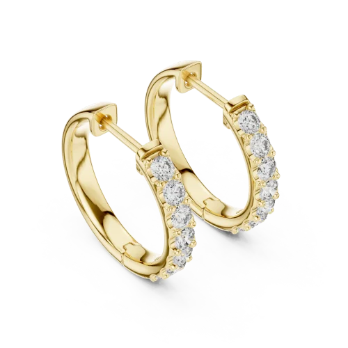 Lumina Round Pavé-Set Minimalist Hoop Earrings