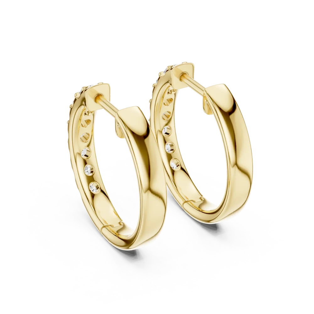 Lumina Round Pavé-Set Minimalist Hoop Earrings - Image 4