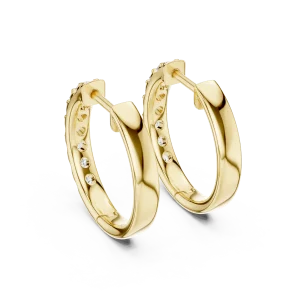 Lumina Round Pavé-Set Minimalist Hoop Earrings - Image 4