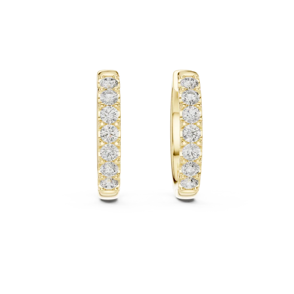 Lumina Round Pavé-Set Minimalist Hoop Earrings - Image 2
