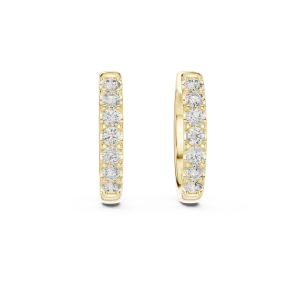 Lumina Round Pavé-Set Minimalist Hoop Earrings - Image 2