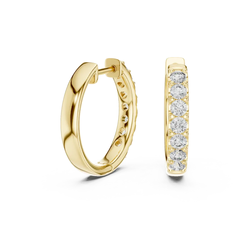 Lumina Round Pavé-Set Minimalist Hoop Earrings - Image 3
