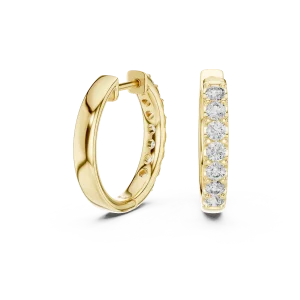 Lumina Round Pavé-Set Minimalist Hoop Earrings - Image 3