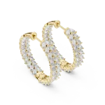 Ethereal Marquise Leaf Pavé-Set Hoop Earrings