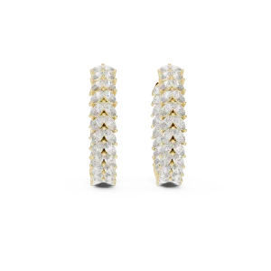 Ethereal Marquise Leaf Pavé-Set Hoop Earrings - Image 2