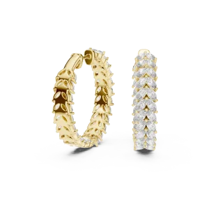 Ethereal Marquise Leaf Pavé-Set Hoop Earrings - Image 3