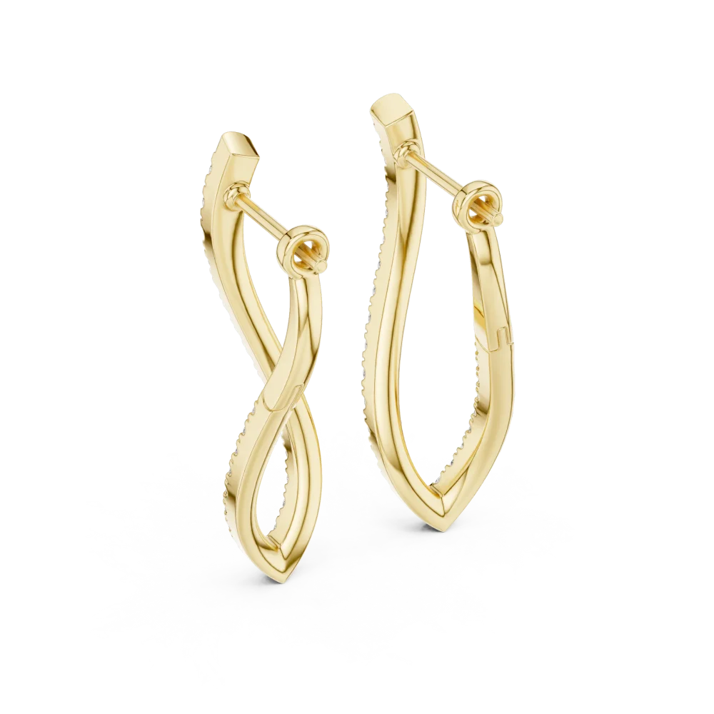 Fluid Infinity Pavé-Set Round Brilliant Drop Earrings - Image 4