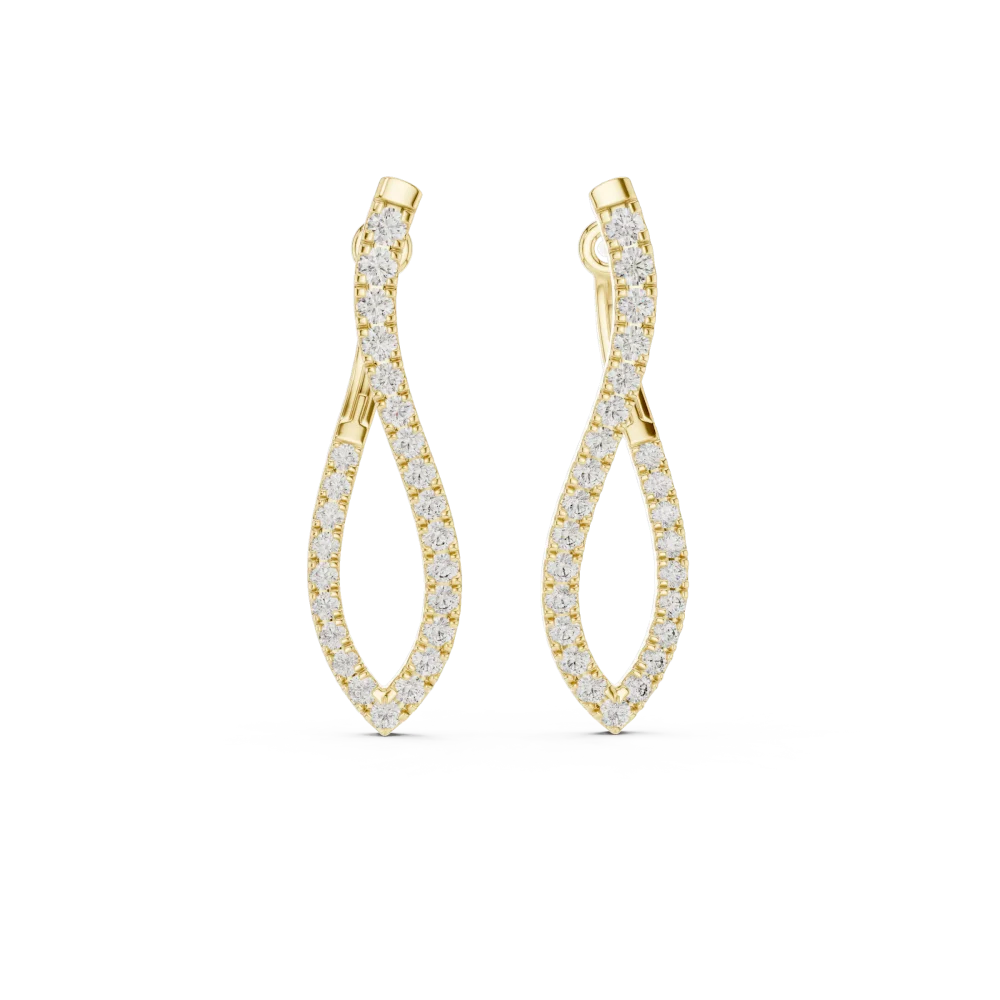 Fluid Infinity Pavé-Set Round Brilliant Drop Earrings - Image 2