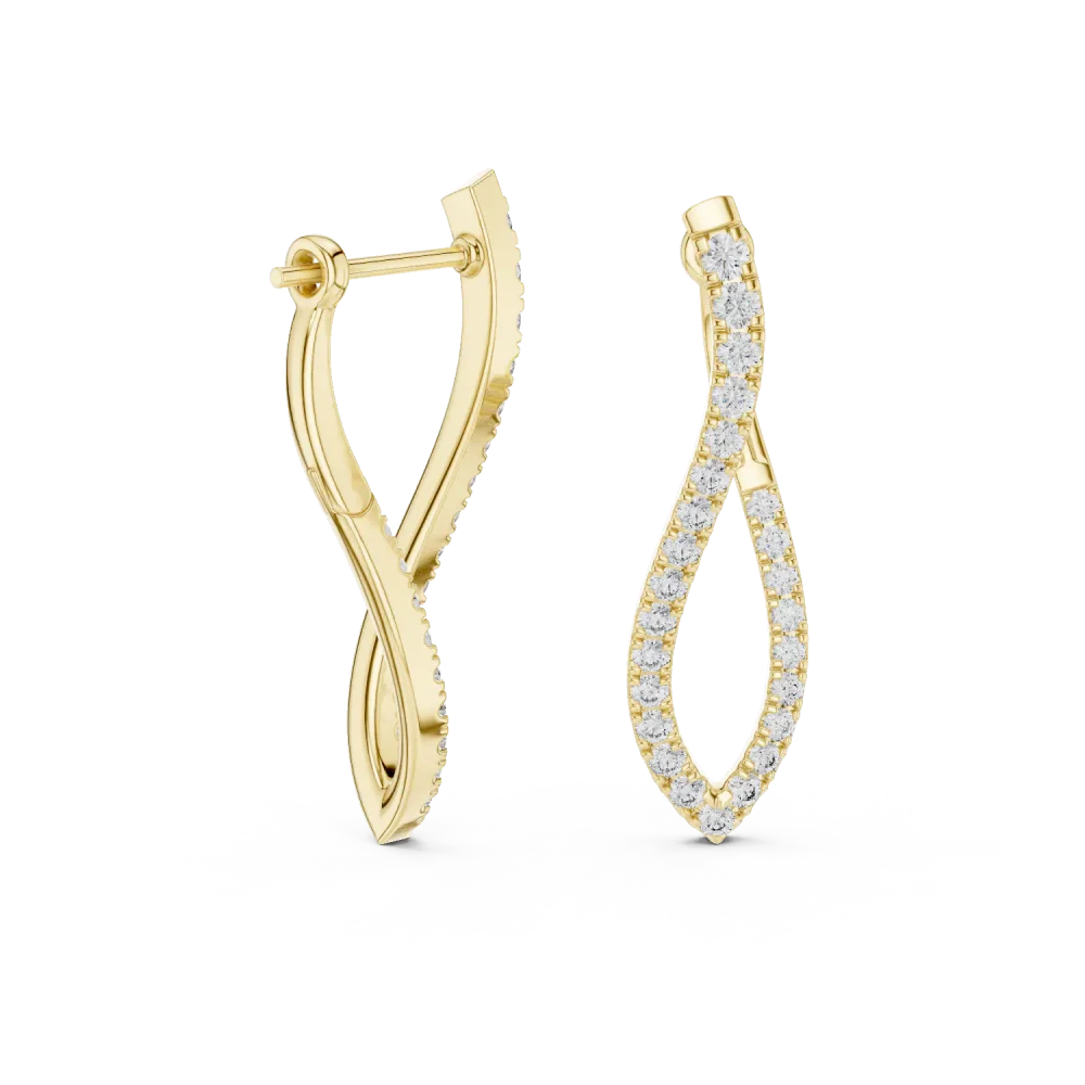 Fluid Infinity Pavé-Set Round Brilliant Drop Earrings - Image 3