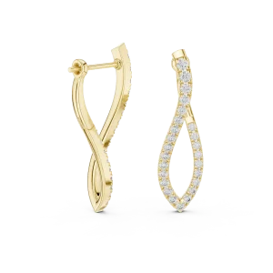 Fluid Infinity Pavé-Set Round Brilliant Drop Earrings - Image 3
