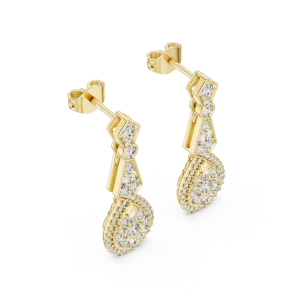 Luminary Round and Baguette Geometric Drop Earrings