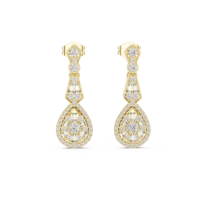Luminary Round and Baguette Geometric Drop Earrings - Image 2