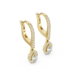 Ethereal Pear and Round Halo Pavé Drop Earrings