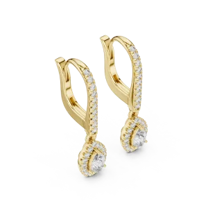 Ethereal Pear and Round Halo Pavé Drop Earrings