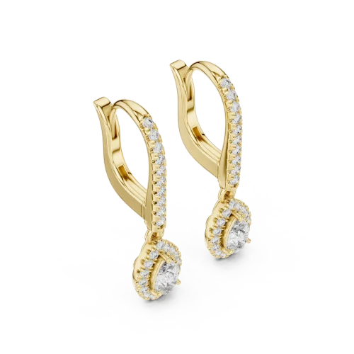 Ethereal Pear and Round Halo Pavé Drop Earrings