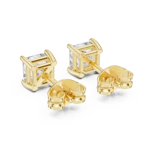 Symmetry Princess Cut Geometric Solitaire Stud Earrings - Image 4
