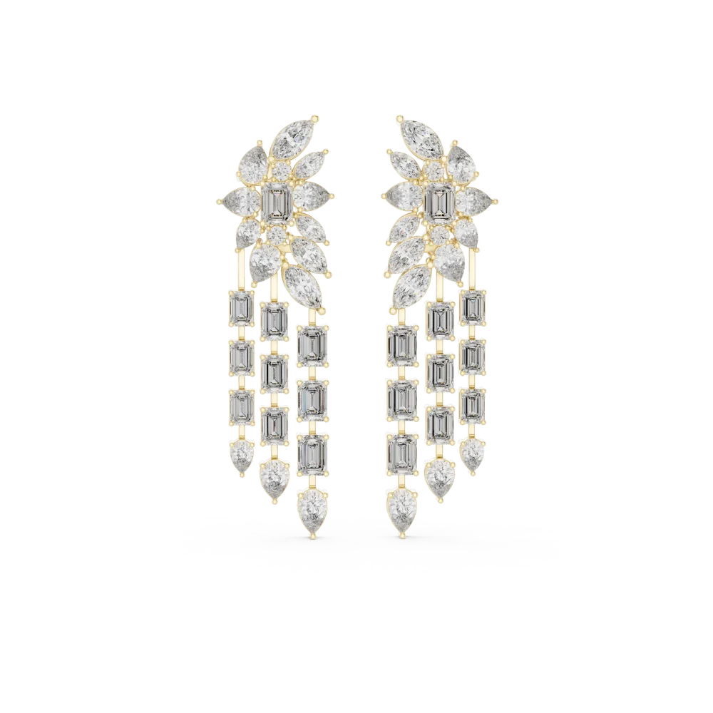 Grand Luminary Emerald and Pear Cascade Dangler Earrings - Image 2