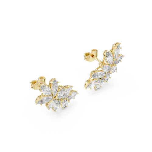 Ethereal Marquise and Pear Cluster Statement Stud Earrings