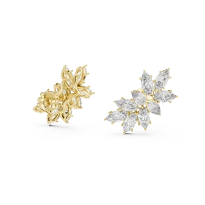 Ethereal Marquise and Pear Cluster Statement Stud Earrings - Image 3