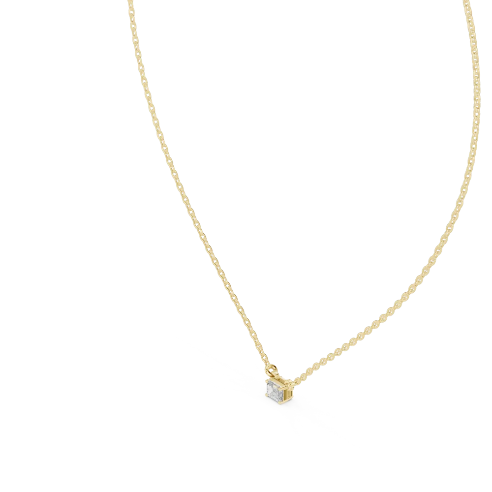 Essence Emerald Cut Floating Solitaire Pendant - Image 2