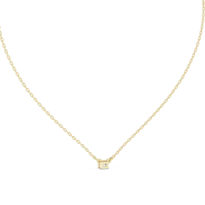 Essence Emerald Cut Floating Solitaire Pendant - Image 4