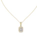 Luminary Emerald Cut Halo Solitaire Pendant