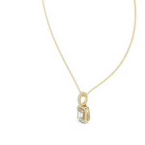 Luminary Emerald Cut Halo Solitaire Pendant - Image 2