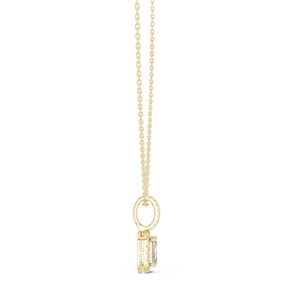 Luminary Emerald Cut Halo Solitaire Pendant - Image 3