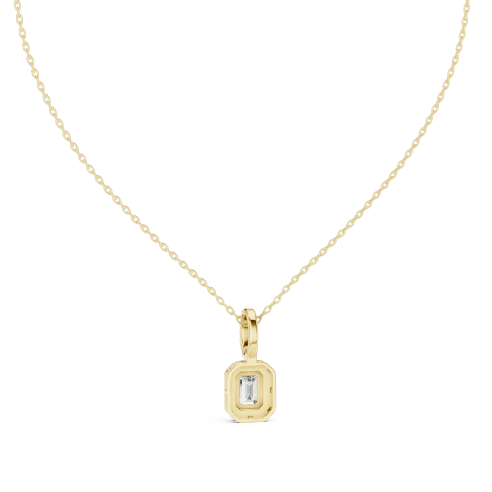 Luminary Emerald Cut Halo Solitaire Pendant - Image 4