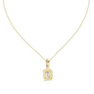Luminary Emerald Cut Halo Solitaire Pendant - Image 4