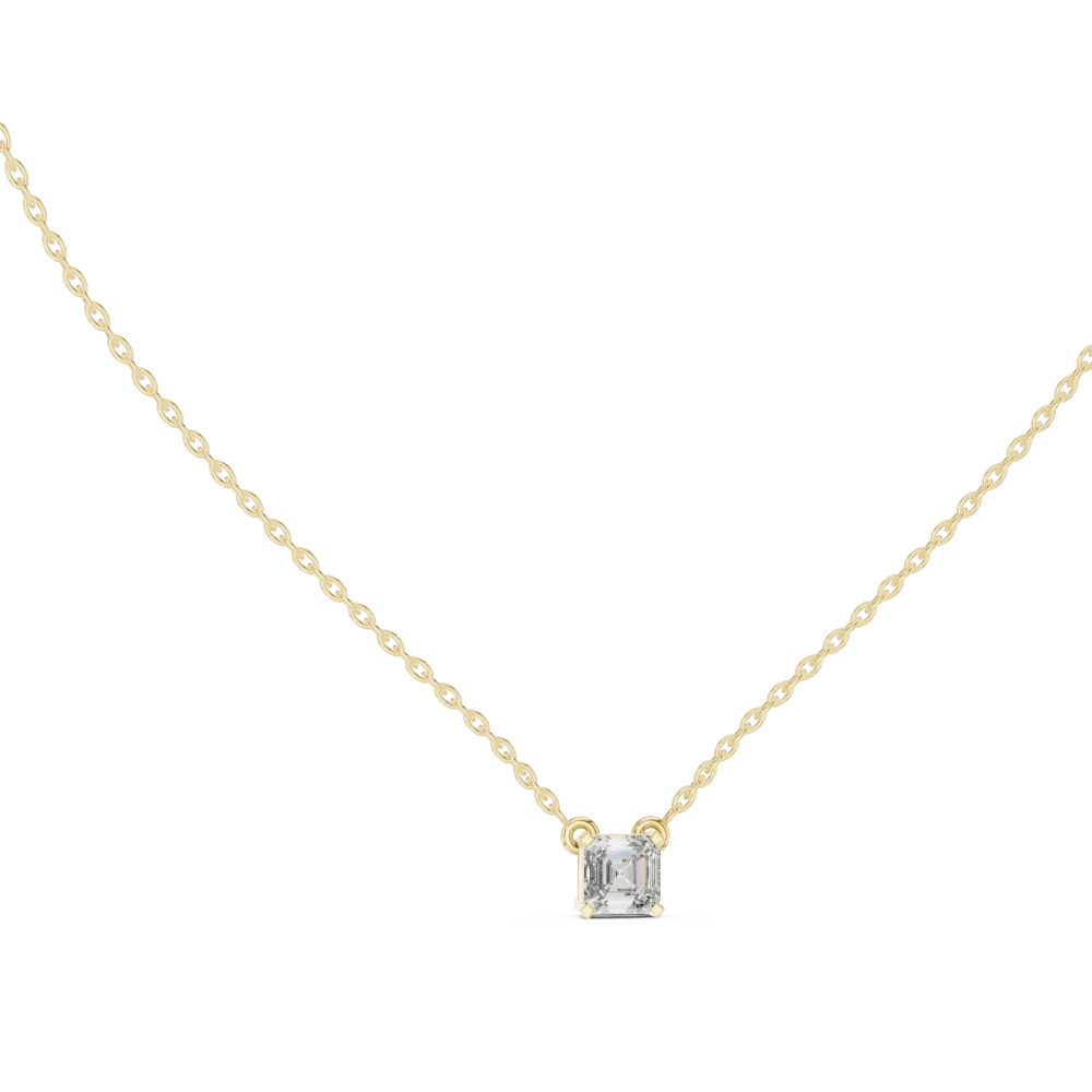 Discover the minimalist elegance of this emerald-cut DIAMEUR diamond pendant. Expertly handcrafted for maximum brilliance, shop this modern luxury.