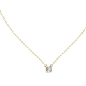 Symmetry Emerald Cut Solitaire Floating Pendant