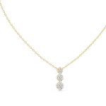 Luminary Round Brilliant Triple Stone Linear Solitaire Pendant
