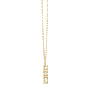 Luminary Round Brilliant Triple Stone Linear Solitaire Pendant - Image 3