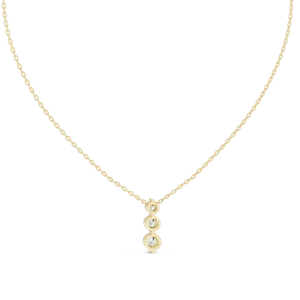 Luminary Round Brilliant Triple Stone Linear Solitaire Pendant - Image 4