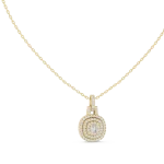 Luminary Cushion and Round Halo Architectural Pendant